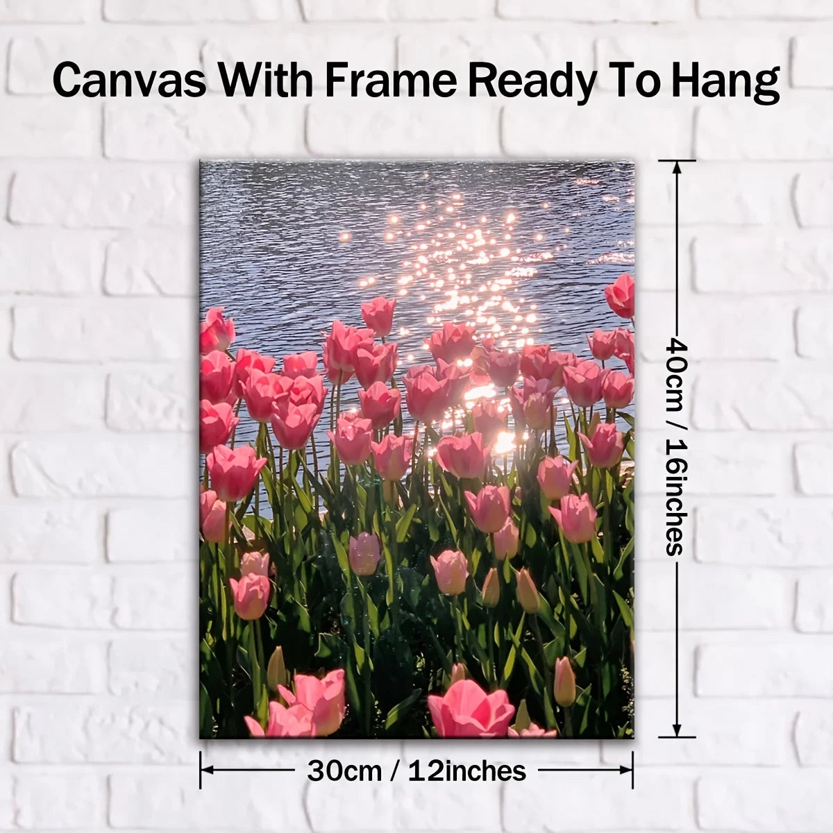 Framed Canvas Poster Pink Flower Artist Home Wall Decor